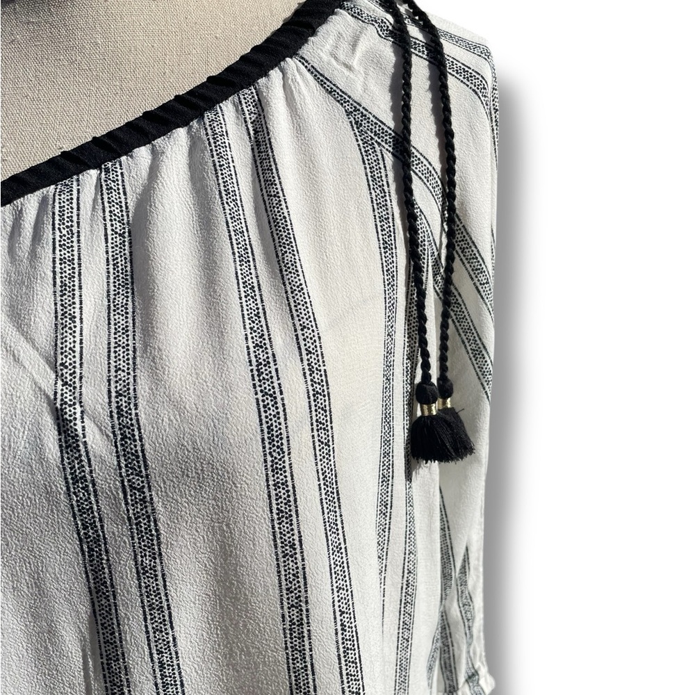 Melissa Nepton Coastal Boho Mediterranean One Shoulder Blouse Sz-M Vacation - Picture 4 of 9